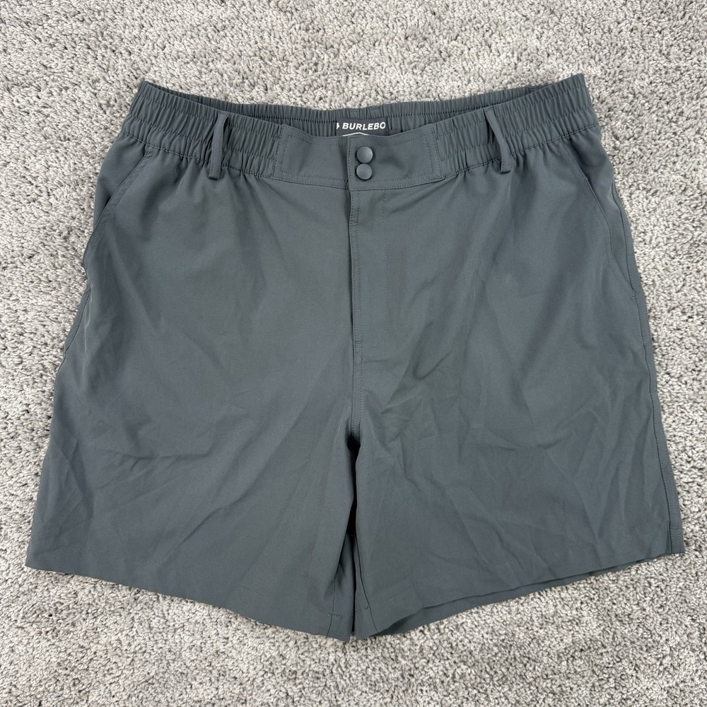 Burlebo Everyday Shorts Men's L Gray Performance Stretch Athleisure